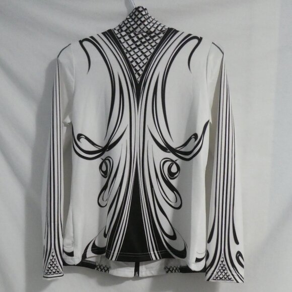 CATWALK | medium | White Zip-Up Jacket With Incredible All-Over Print Design - Picture 2 of 15